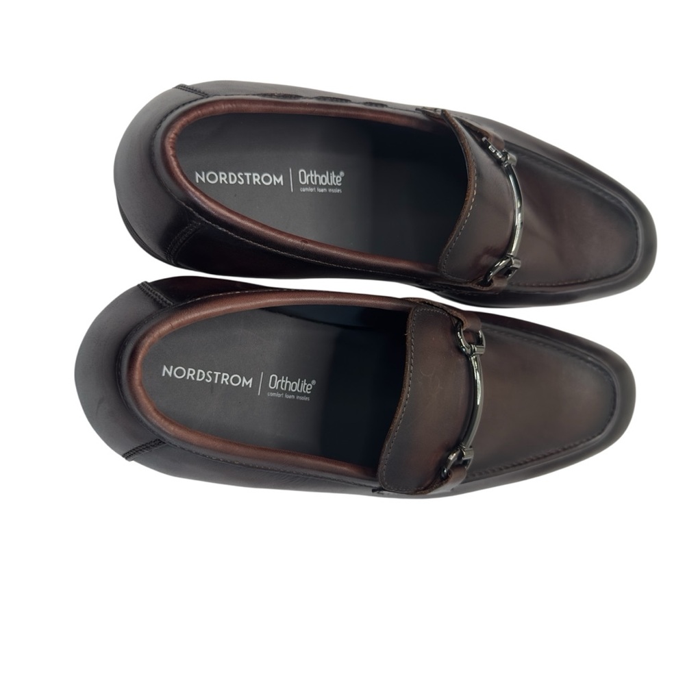 Nordstrom Men Brown Leather Carlson Bit Loafer Ortholite Comfort Sz 10.5 - Picture 13 of 14